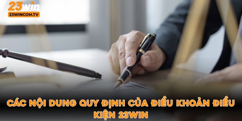 Các nội dung quy định của điều khoản điều kiện 23win